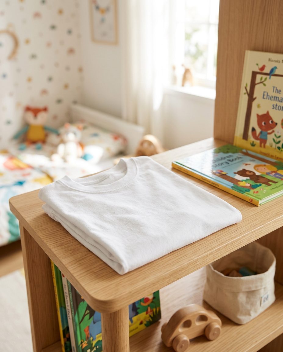 Camiseta infantil personalizada en uso (imagen de ambiente)