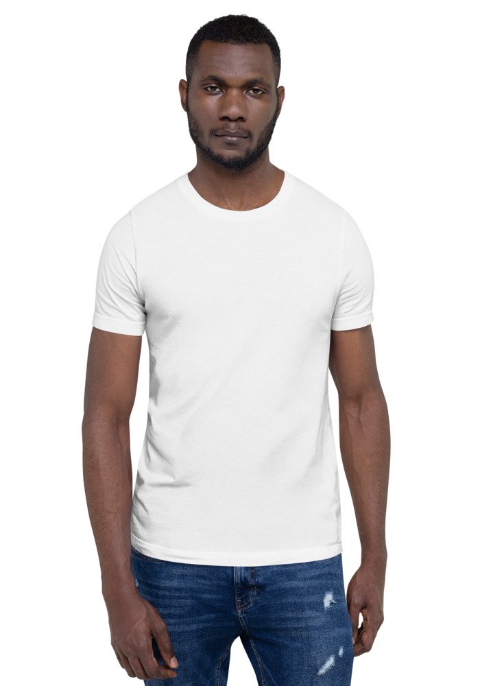 Vista previa de la camiseta base Bella+Canvas 3001 blanca (sin personalizar)
