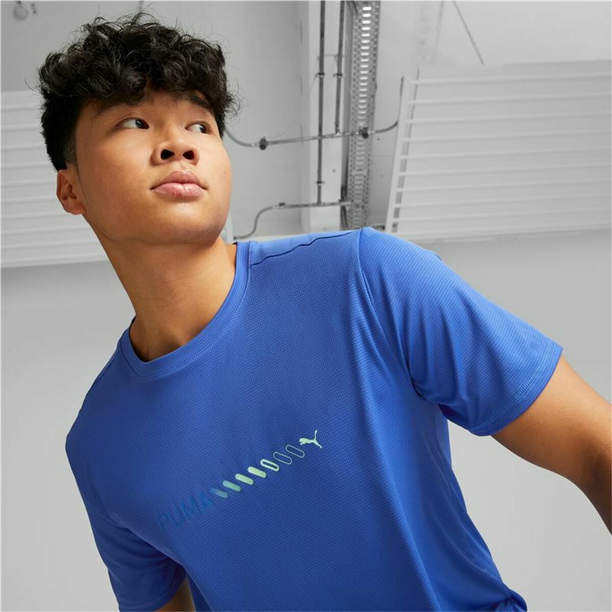 Camiseta de Manga Corta Hombre Puma Run Favorite Logo Azul - Vista 6