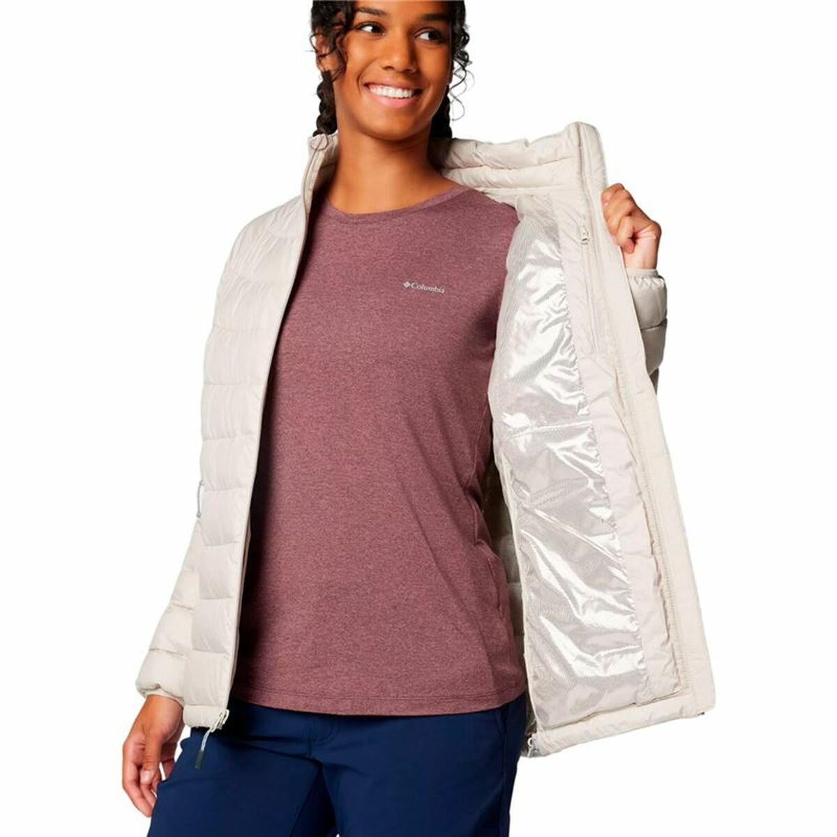 Chaqueta Deportiva para Mujer Columbia Powder Lite™ II Full Zip Blanco - 3
