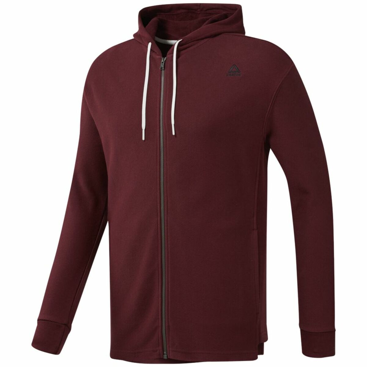 Sudadera con Capucha Hombre Reebok TE TWILL FZ HOODIE EC079 Granate - Vista 1