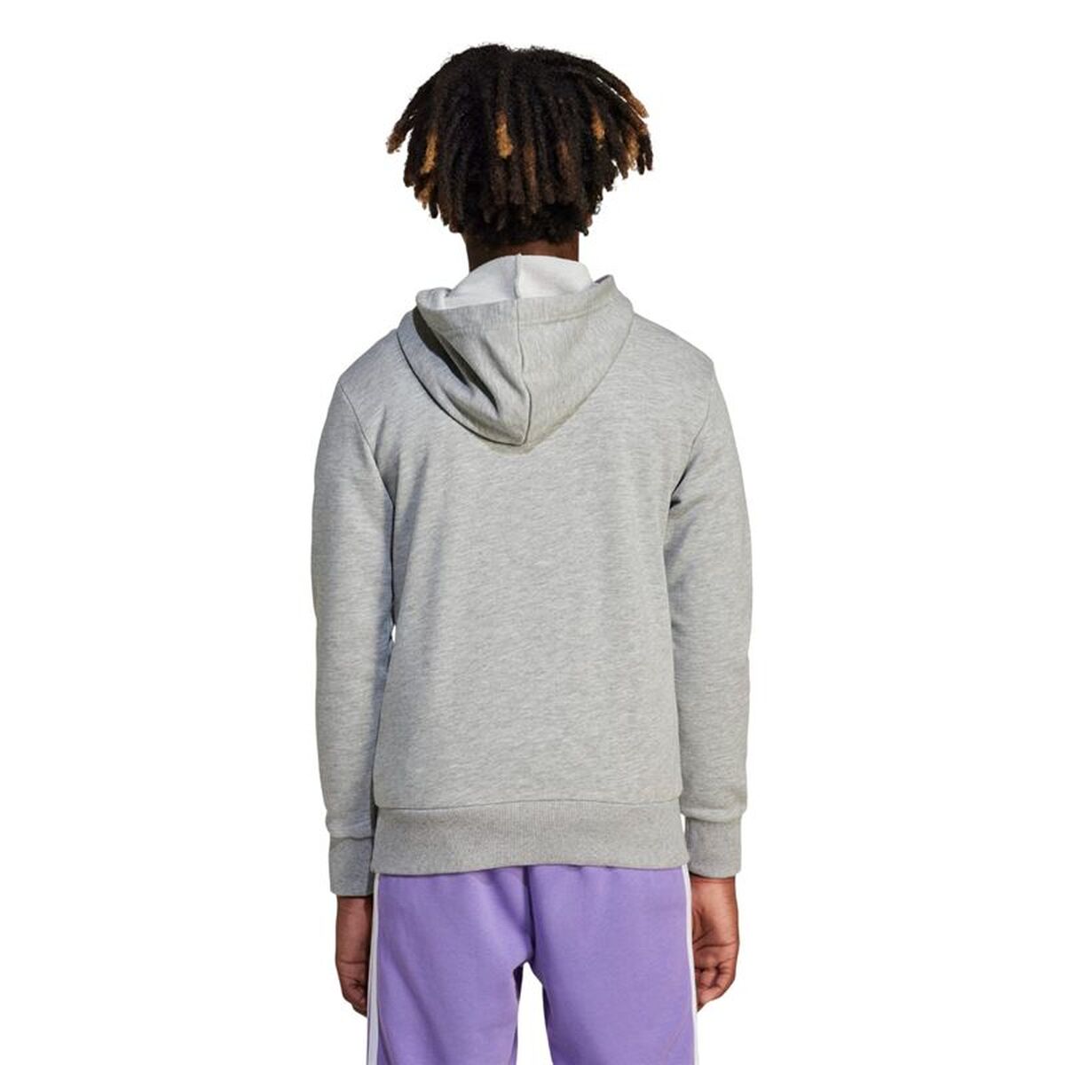 Sudadera capucha niña Adidas French Terry gris claro - vista 4