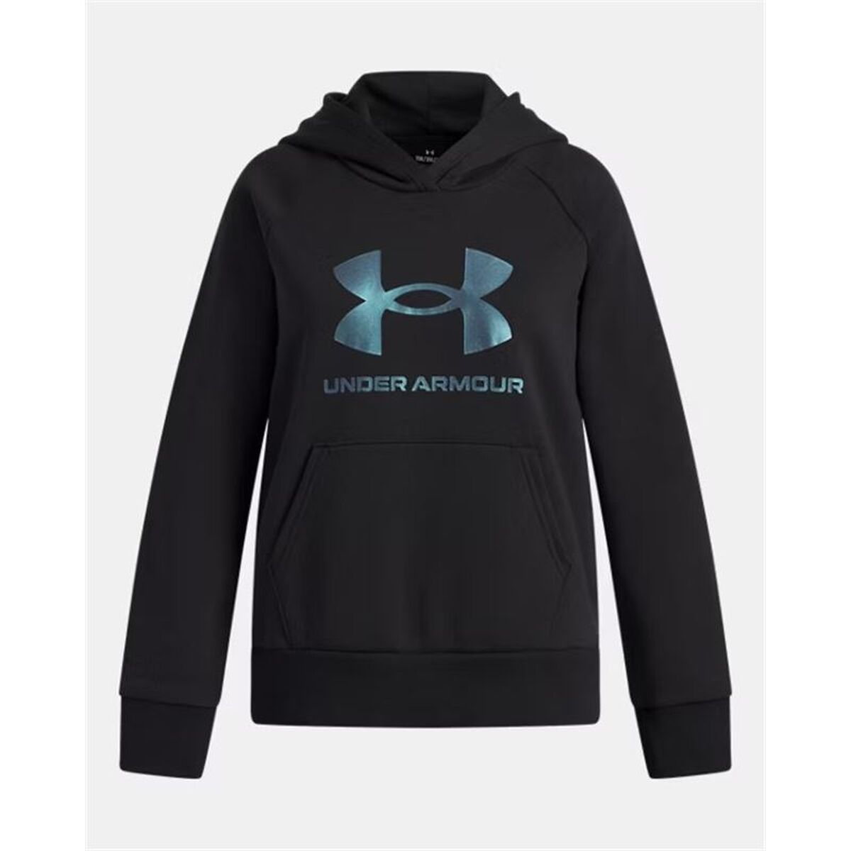 Sudadera capucha niña Under Armour Rival Fleece Shimmer negra, vista 6