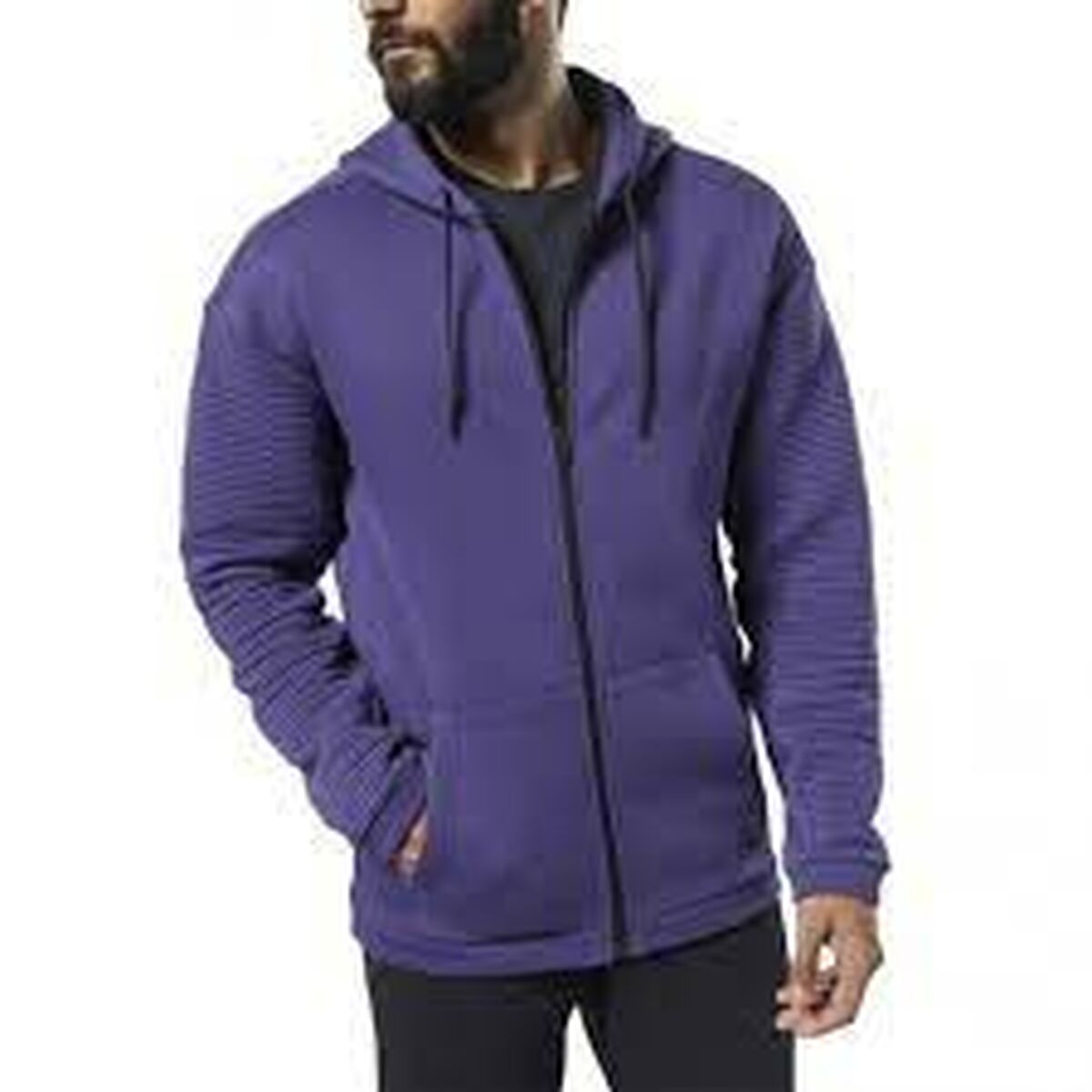 Sudadera con Capucha y Cremallera Hombre FLEECE OTH HOOD Reebok DY7805 Morado - Vista 9