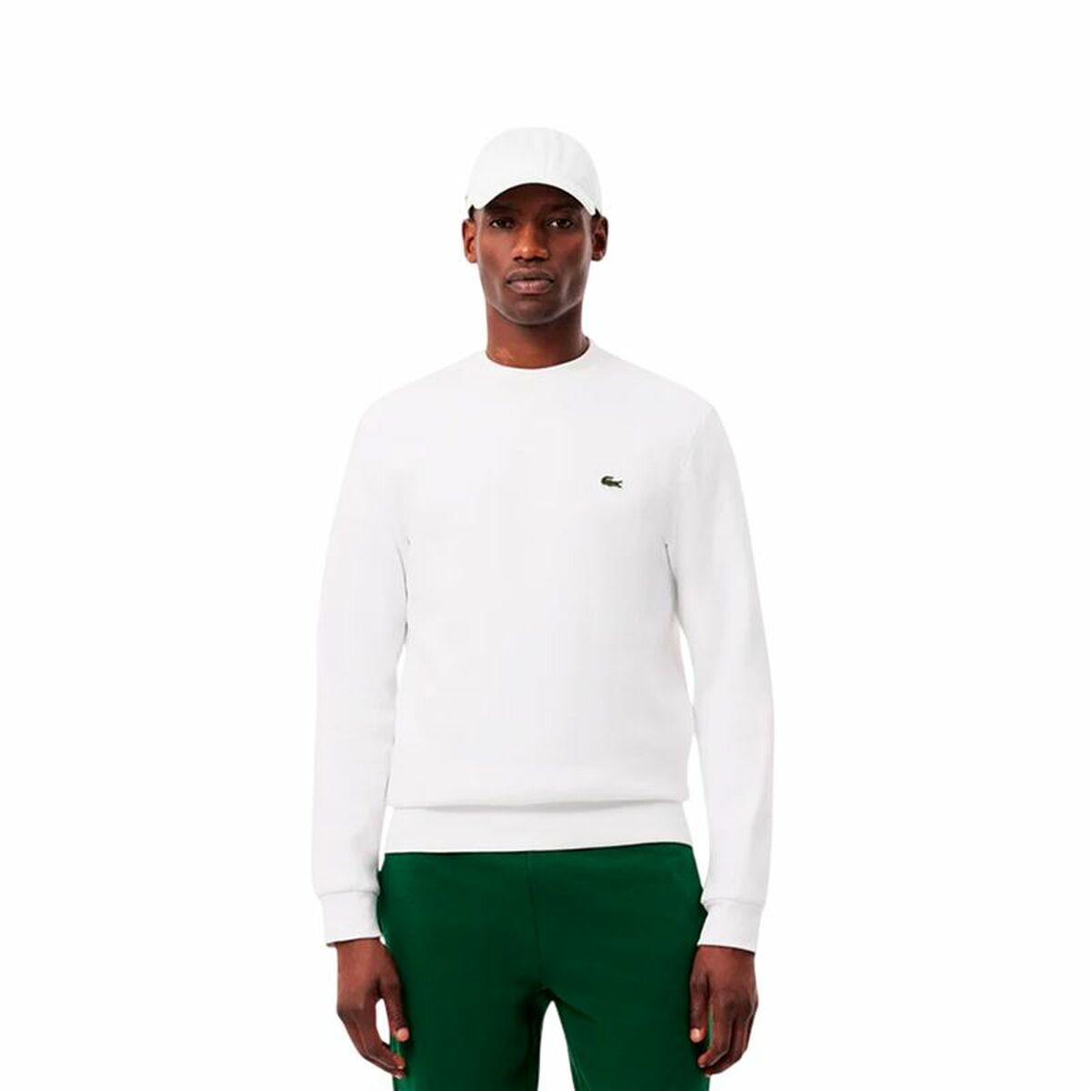 Sudadera sin Capucha Hombre Lacoste Core Performance Blanco