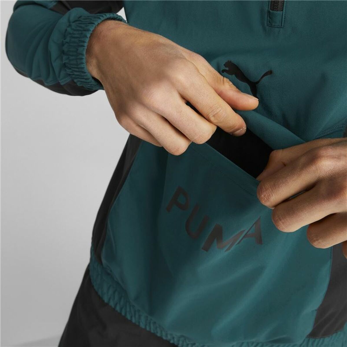 Sudadera sin Capucha Hombre Puma Fit Woven Training Verde - Vista 5