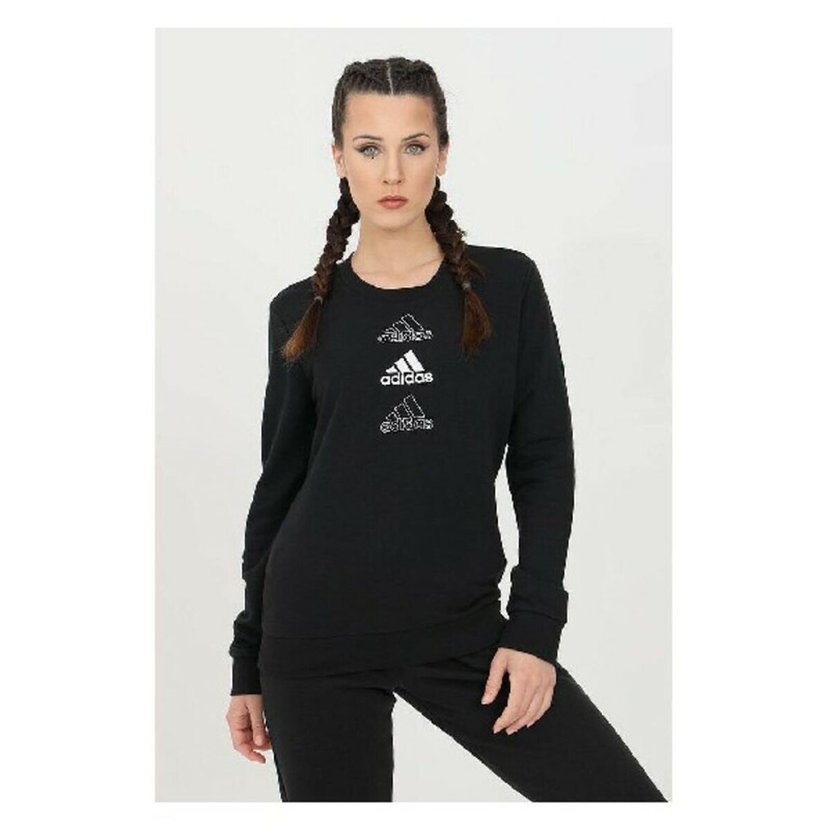 Sudadera sin Capucha Mujer Adidas W S SWT GL1400 Negro - Vista 1